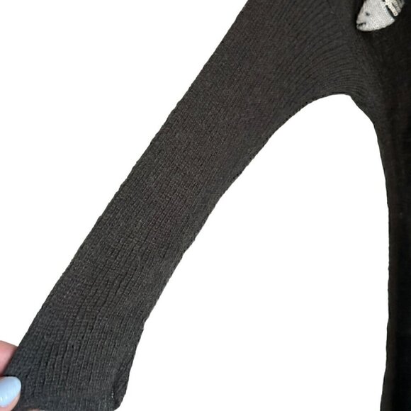 EUC - Wildfox Dinner V-Neck Sweater Sequin Fish in Gray - Size XS - Picture 4 of 9